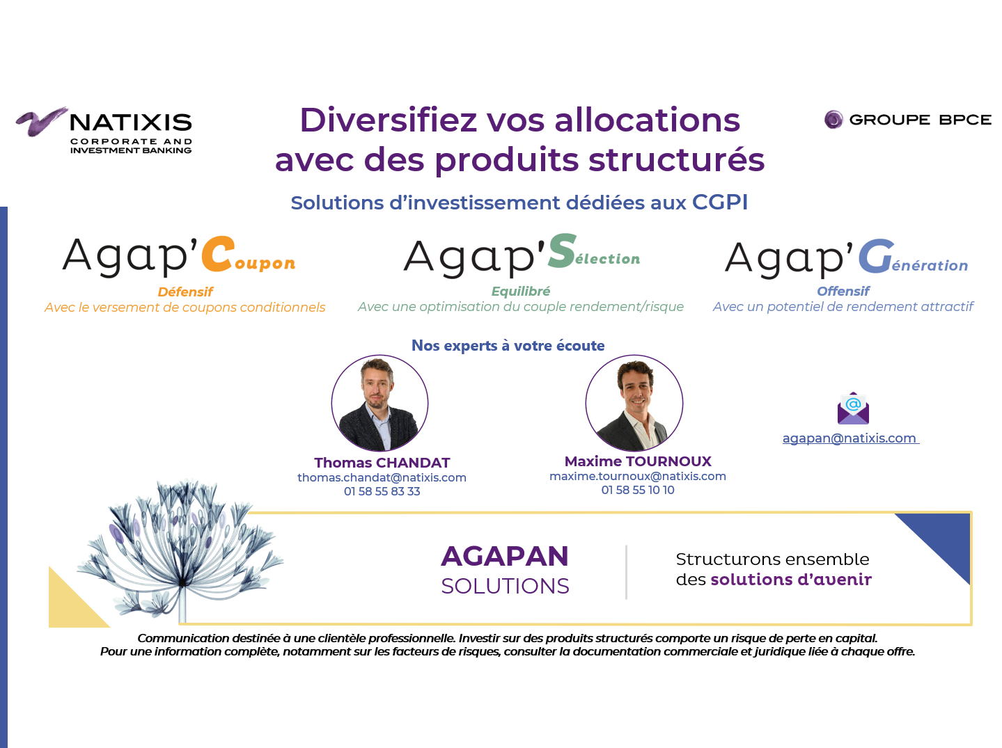 AGAPAN Solutions propose une palette élargie de produits structurés adaptée aux attentes des investisseurs